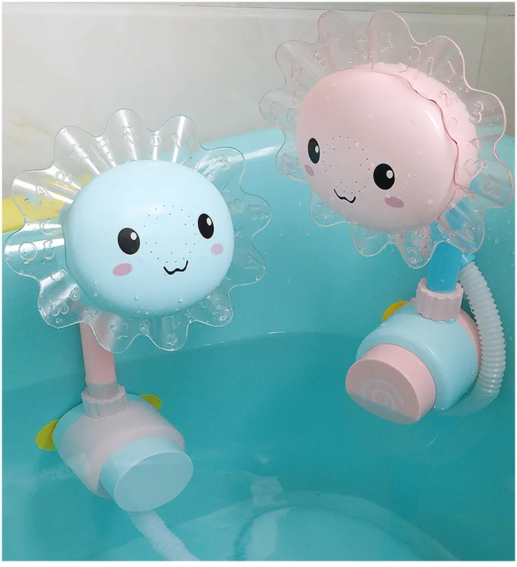 Новая детская забавная вода игра Ванна игрушка Ванна для купания смеситель для душа Подсолнух Спрей Вода плавание ванная ванна игрушки для детей