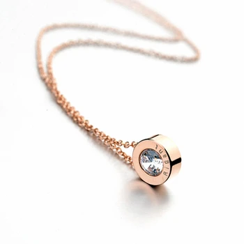 

DAN'S ELEMENT New Sale Hot AAA zirconia Copper Pendant Rose Gold Color Necklace Heathy Anti Allergies #RG86056
