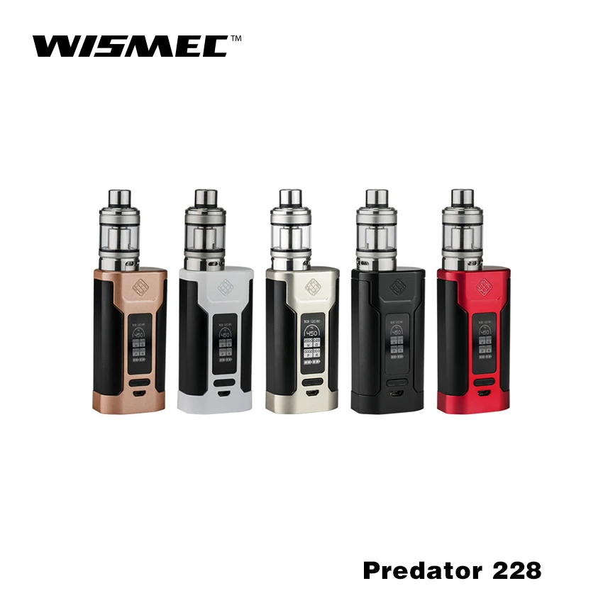 Оригинальный wismec Predator 228 с Elabo комплект Mod бак питанием от сменного 18650 Батарея для