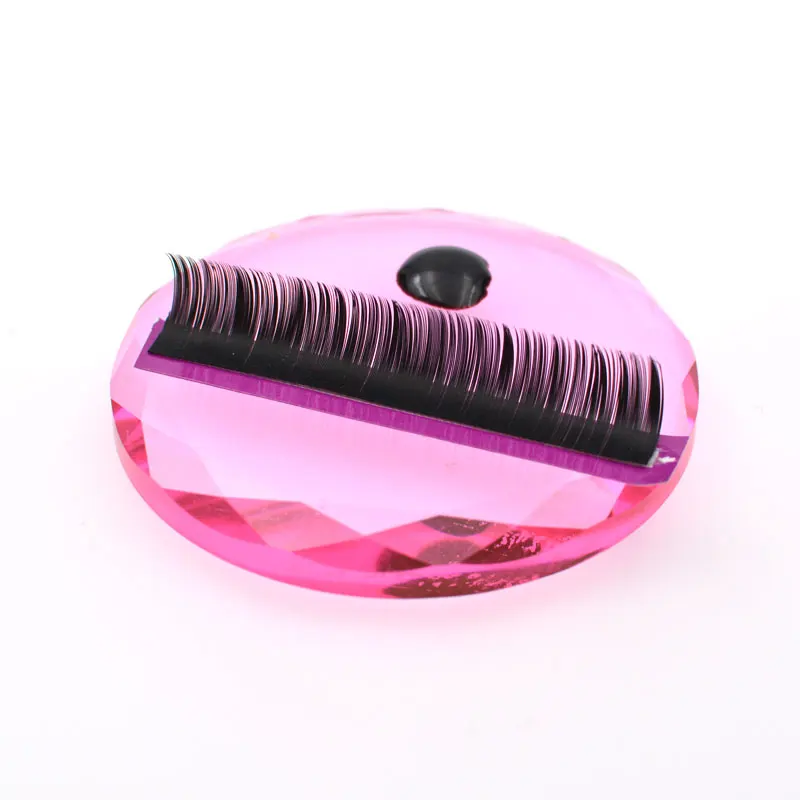 

Pink Crystal Jade Stone Individual Eyebrow Individual Eyelash Extension Pallet Glue Holder False Eyelashes Makeup Tool
