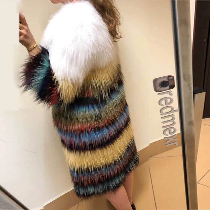 Chien Pour Femmes Manteaux Tricoté Veste Lapel Furry Fourrure Viverrin Laveur Chaud Collar D'hiver Réel Tops 100cm 90cm Vêtements Raton De Collar Manteau round Nature YwqEqf