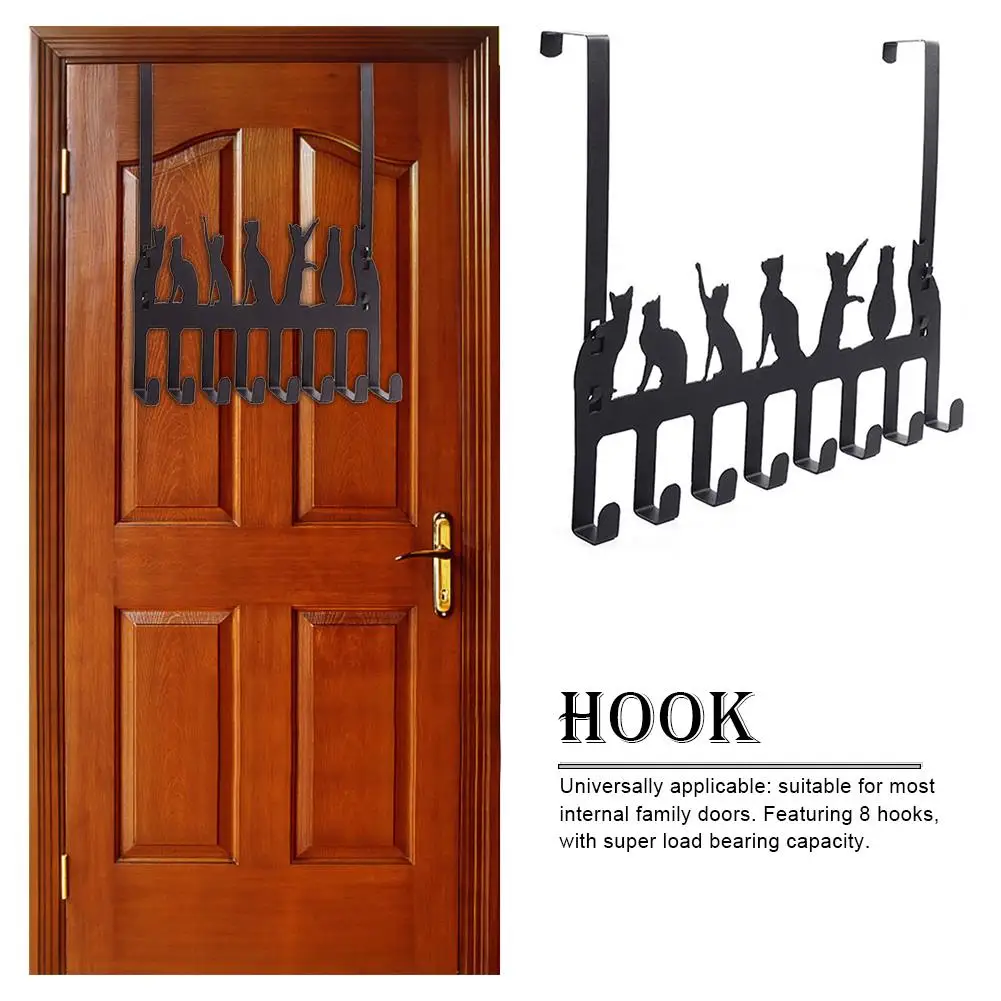 Multifunctional Iron Door Hook Living Room Wall Hanger Home Towel Clothes Hat Bag Hanging Hook Seamless Storage Holder
