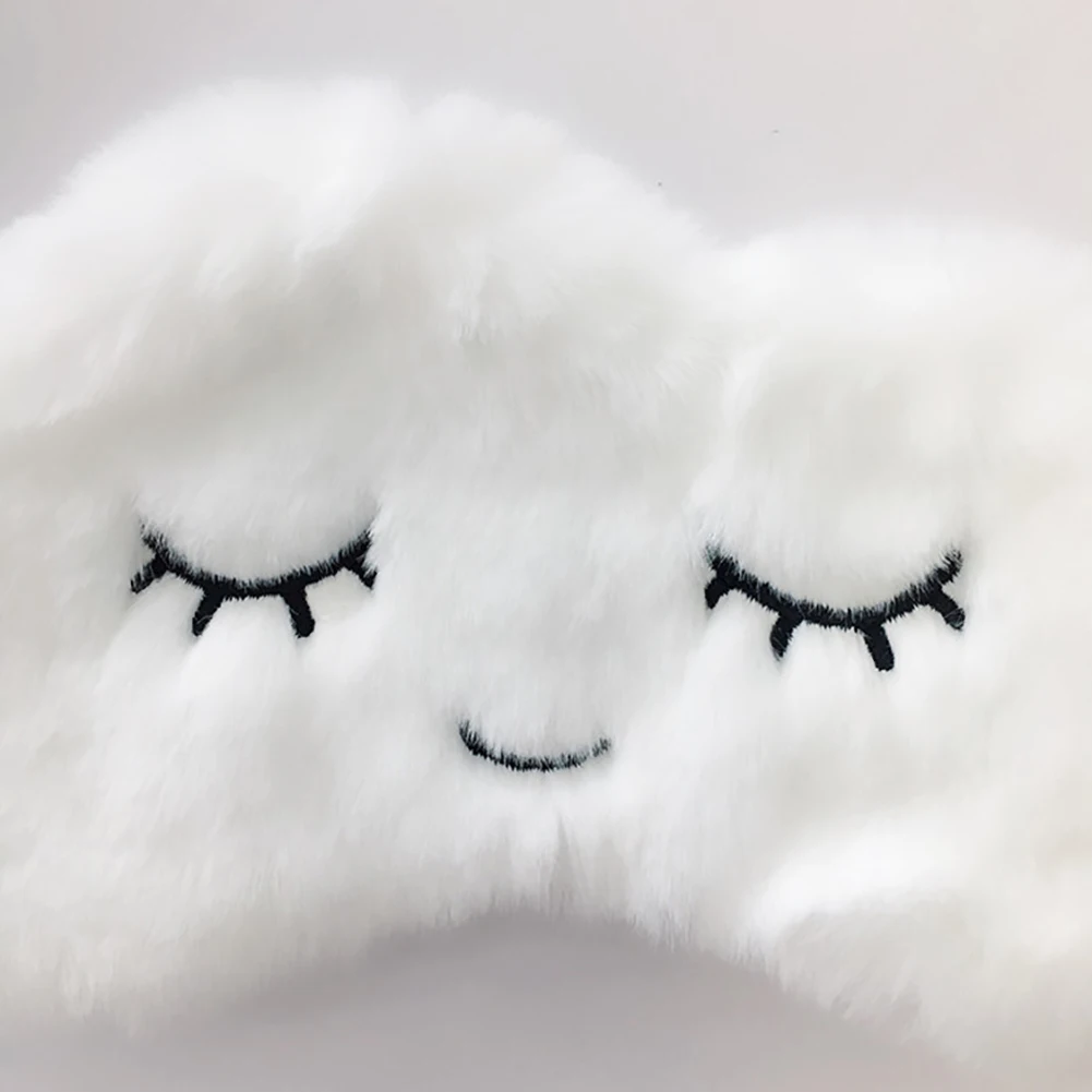 

Sleeping Aid Blindfold Break Soft Plush Cute Eyelashes Home Eye Mask Travel Shade Relaxing Lightweight Cartoon Cloud Eyepatch