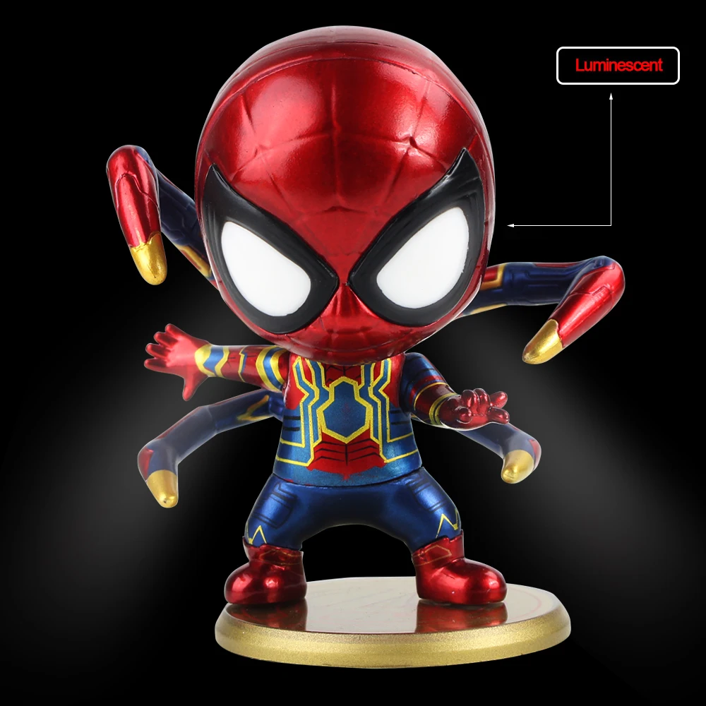 

Avengers Light Up Endgame Marvel Iron Man Spiderman Iron Spider Bobble Head Figure Action Model Toy