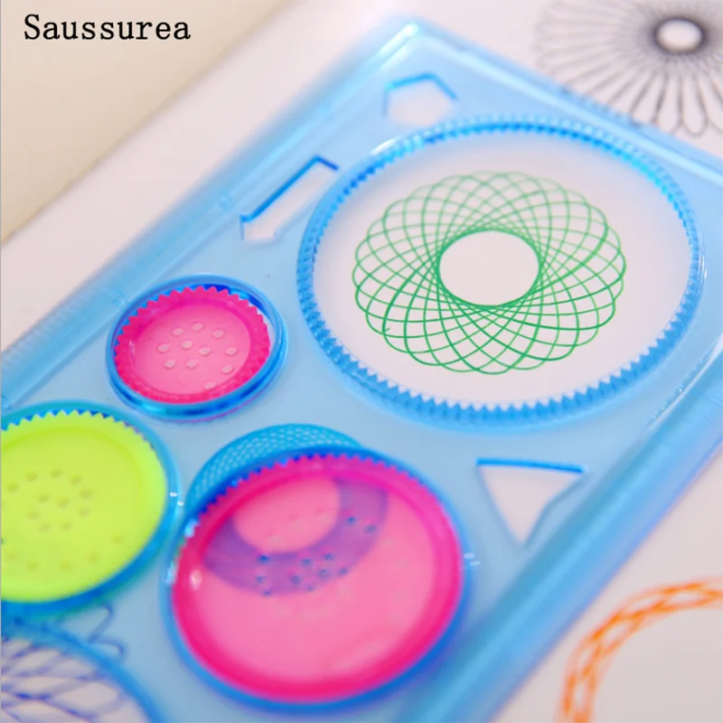 1 Pz Milioni Di Fiori Righello Bambini Intelligenza Colore Della Caramella Disegni Geometrici Strumenti Di Pittura Forniture Scolastiche Per Ufficio A