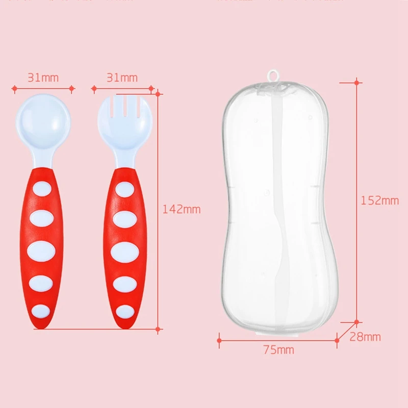 2 шт., детская ложка для кормления новорожденных, силиконовая детская ложка, крышка вилки, кормушка, детская посуда, Обучающий набор для кормления детей