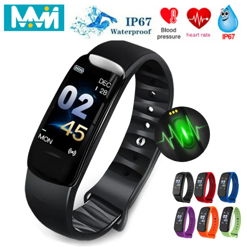 

MMN C1Plus Smart Bracelet Color Screen Blood Pressure Fitness Tracker Heart Rate Monitor Smart Band Sport for Android IOS HOT