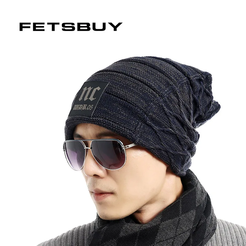 

FETSBUY Brand Beanies Knit Men'S Winter Hat Caps Thick Skullies Bonnet Hats For Men Women Beanie Female Warm Baggy Knitted Hat