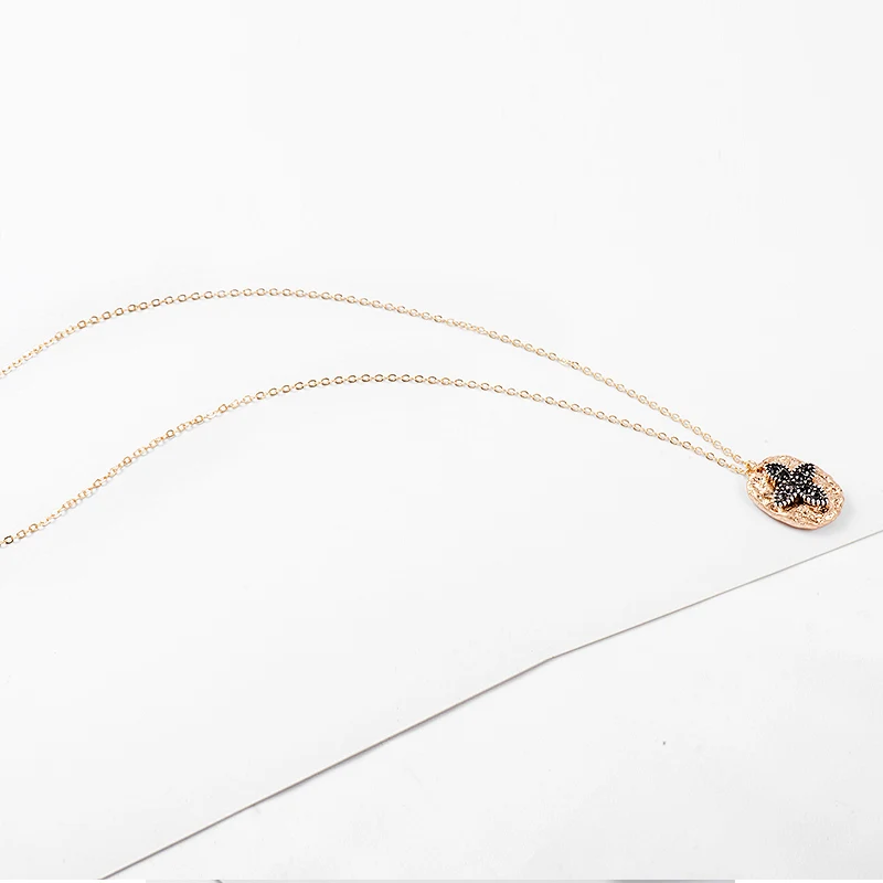 Модное Золотое геометрическое ожерелье для женщин, простые Стразы, ожерелье с кулоном в виде листьев, новинка