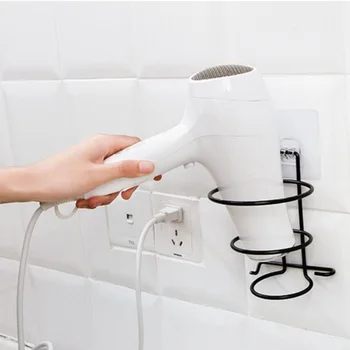 

Bathroom Kitchen Storage rack Organizer Punch Free Hair Dryer Rack Aluminum Home Wall Mounted Holder Shelf Hooks Storage Stand