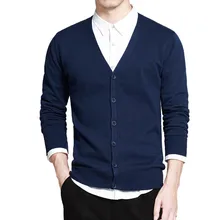 Cotton Sweater Men Long Sleeve Cardigan Mens V-Neck Sweaters Loose Solid Button Fit Knitting Casual Style Clothing New new preppy style children s clothing spring autumn winter long sleeve sweater cardigan boys cotton v neck solid kids sweaters