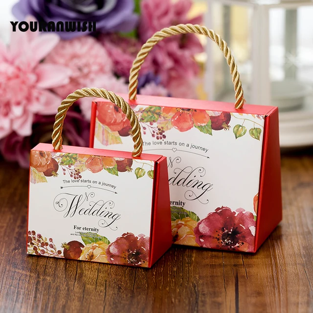 Online Shop YOURANWISH 50pcs Portable wedding candy box favors box paper gift bag packaging box for guests party decoration supplies | Aliexpress Mobile wedding candy box on sale at reasonable prices