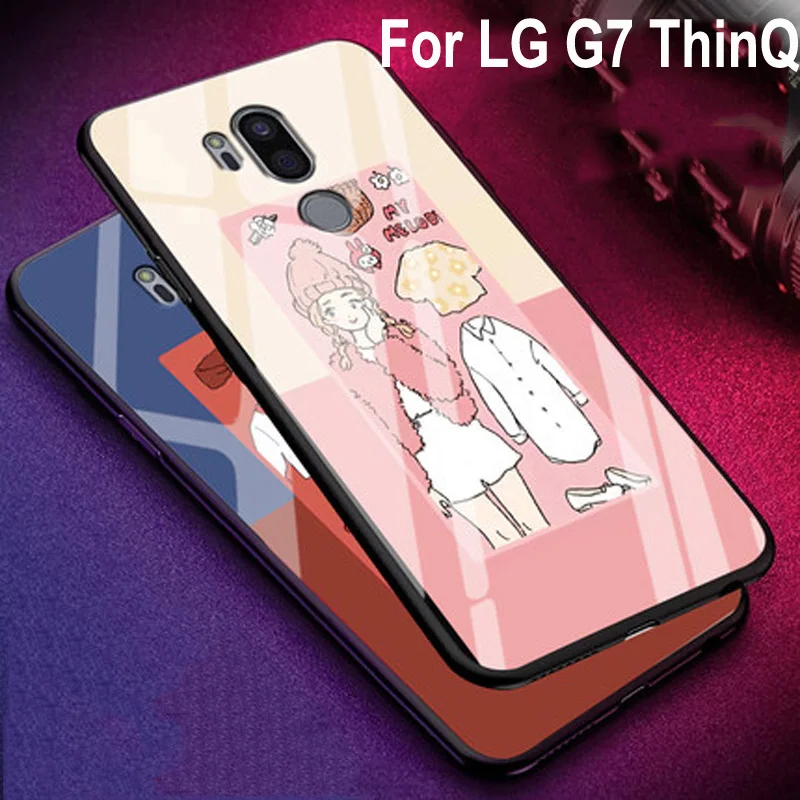 

Coque For LG G7 ThinQ LG710 case tempered glass + soft edge cover 6.1'' For LG G 7 ThinQ glass case LGG7 ThiQ cases Phone shell