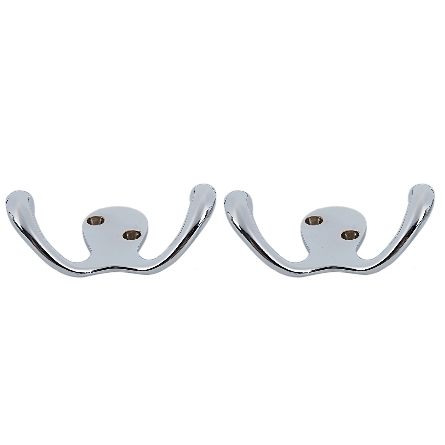 2 x Traditional Double Coat Door Hooks Chromein Hooks & Rails from