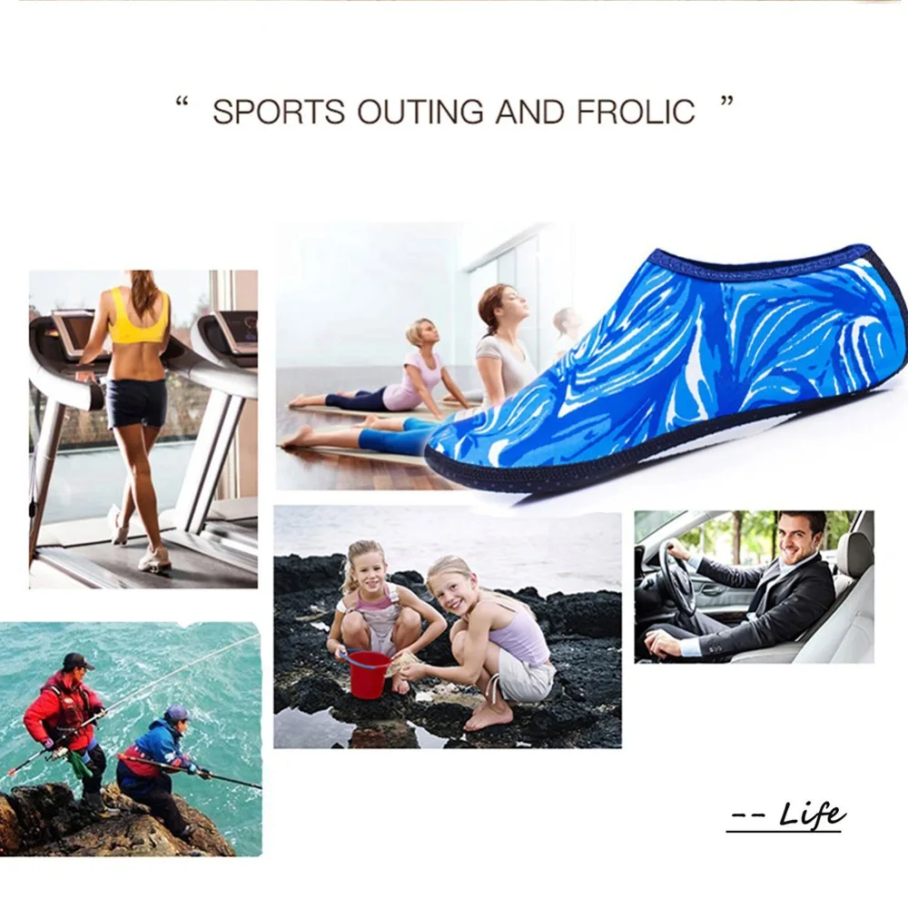 Пляжные плавательные водные спортивные носки для детей, мужчин и женщин Сноркелинг босиком нескользящая обувь камуфляж принт Йога для