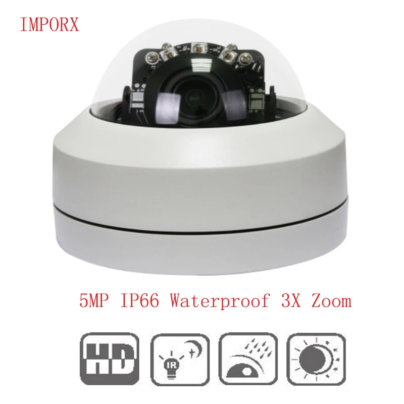 

IMPORX IP Surveillance Camera 3X Zoom 2.5 INCH 5MP Outdoor Security Camera HD CCTV PTZ Dome 70m IR P2P Onvif H.264 Night Camera