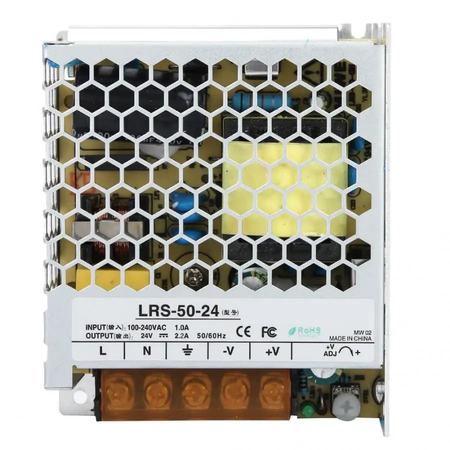 LRS-50-24 AC 85-264V к DC 24V 50W одиночный выход импульсный источник питания 150mVp-p