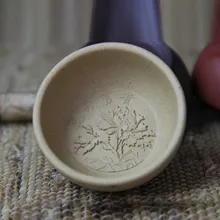 Чайная чашка 50 мл натуральная Цветущая фиолетовая глиняная чашка для чая Китайский кунг-фу Кружки