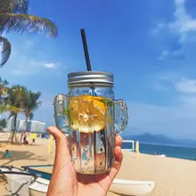 Распродажа Новая Doom Verre для креативного маленького свежего в форме кактуса соломенная стеклянная кружка для воды летний домашний сок холодный напиток Мейсон петух