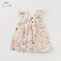 DB10219 dave bella summer baby girl's princess cute flowers dress children fashion party dress kids infant floral lolita clothes