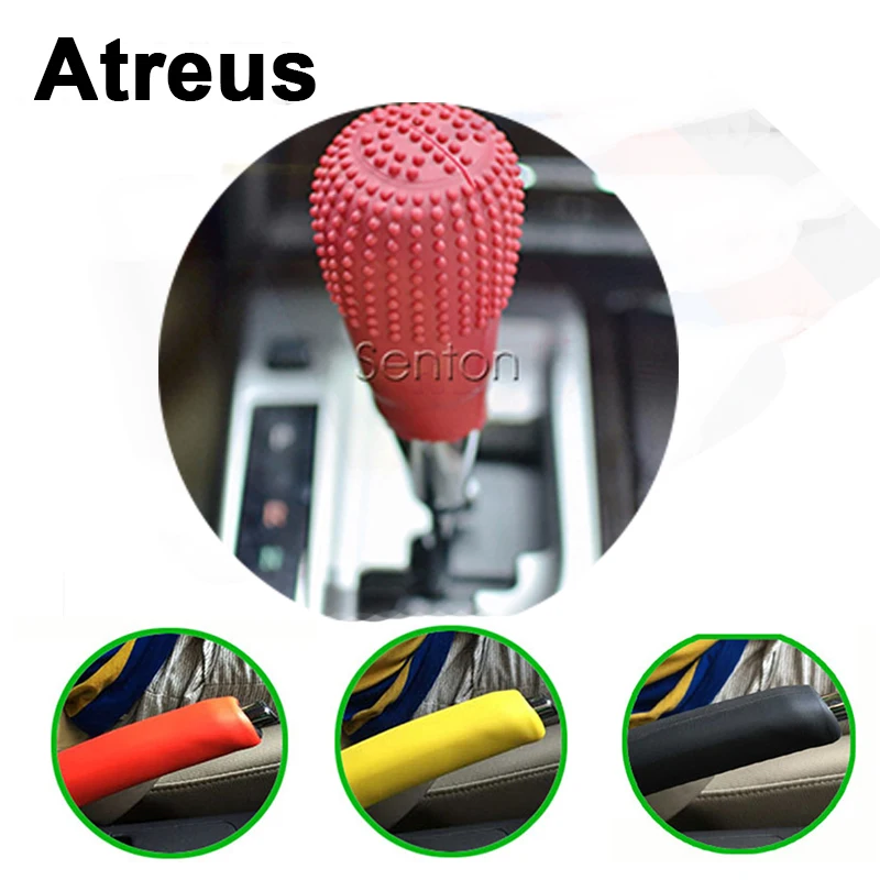 

Atreus Silicone Non-slip Car Hand Brake Gears Shift Knob Cover For BMW e46 e39 e36 Audi a4 b6 a3 6 c5 Renault duster Lada granta