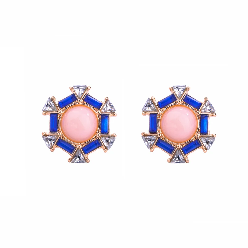 

Trendy Geometric Pink Earrings Piercing Hot Selling New Fashion Women Bijoux Snow Flower Earrings Jewelry Brincos