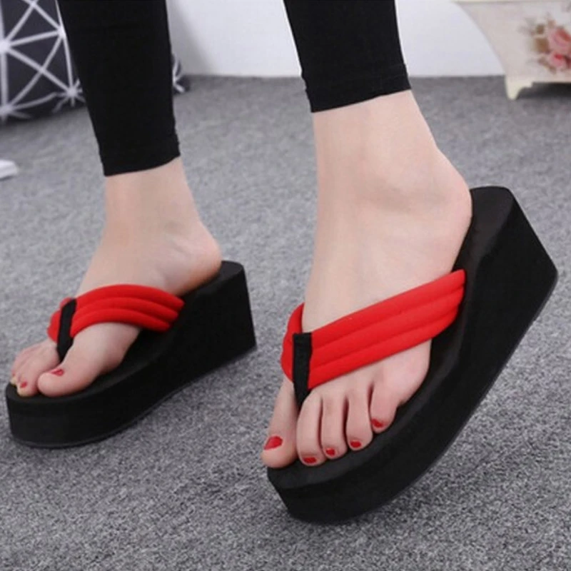 

Lianhuaxiang Flip Flops Fashion Clip Toes Womens Wedge Sandals Summer Sandals Casual Beach Slippers Waterproof Platform Wedges
