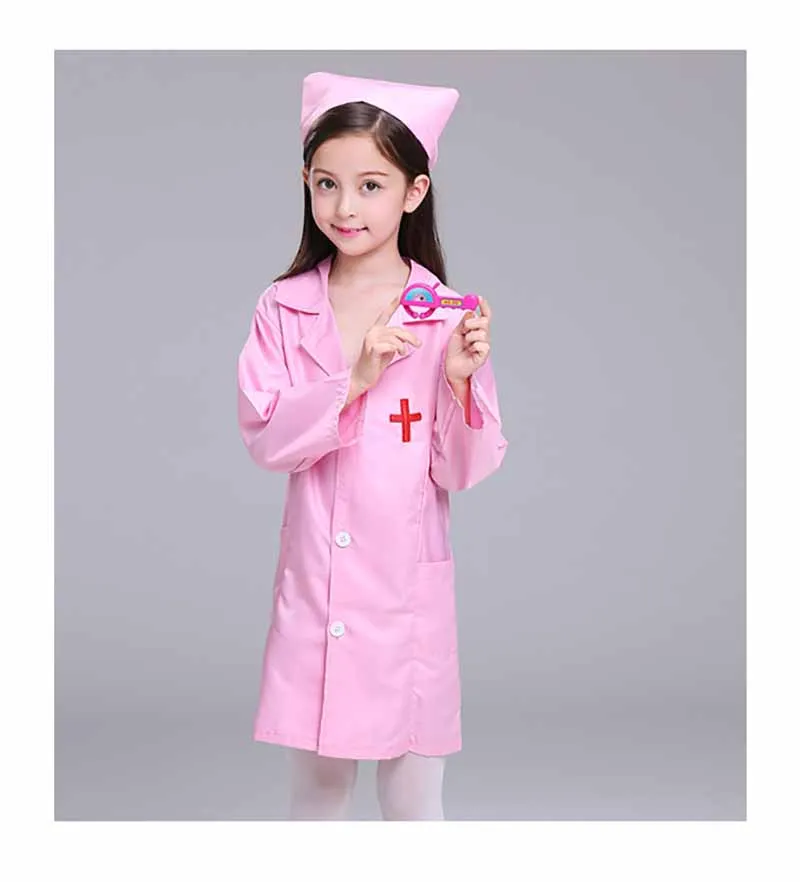 Nurse Child Costume Doctor Kid's Costume Toddler Nurse Halloween Costume Boy Girl Cosplay Carnival Masquerade Dress Up Plus Size