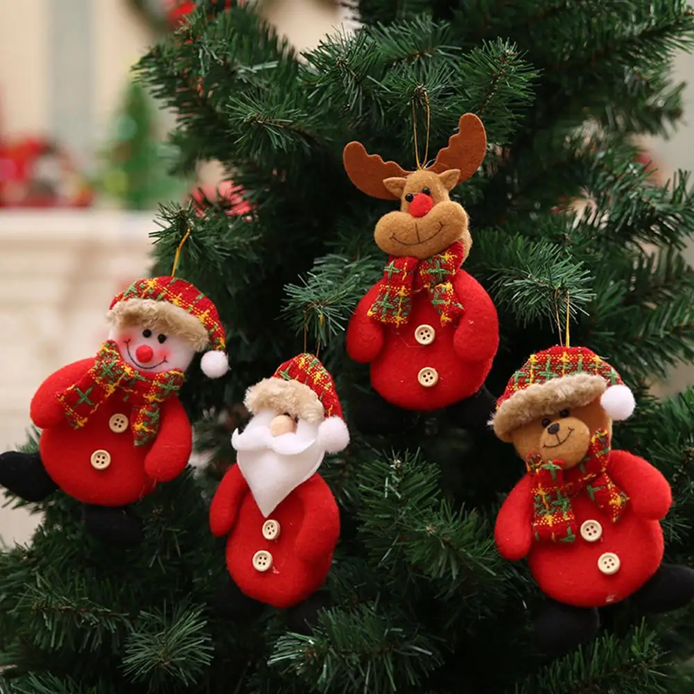 Hot Christmas Tree Hanging Ornaments Cloth Santa Claus Snowman Xmas Tree Toy Doll Hang Decoration Christmas Decorations for Home