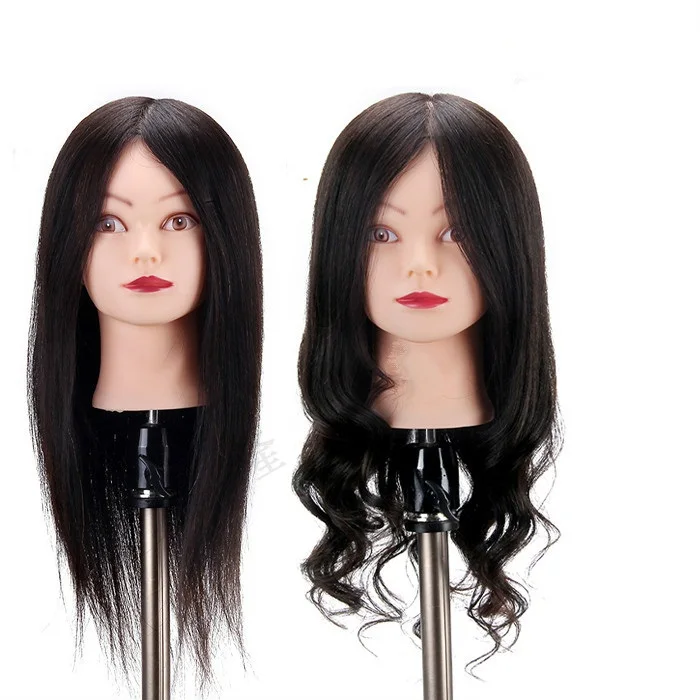 doll head with real hair to style