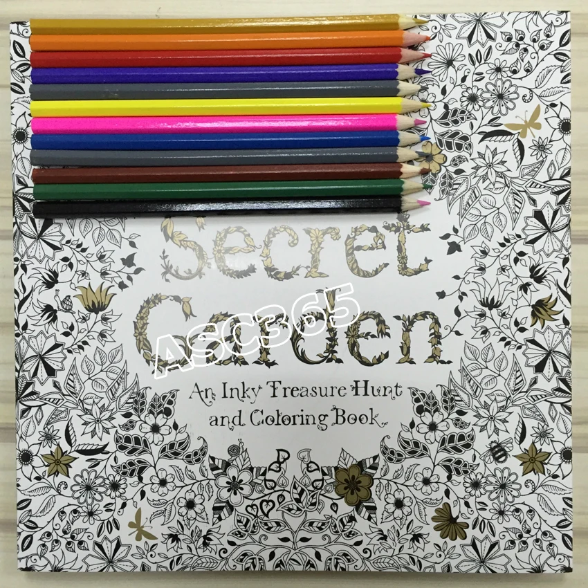 36 Color Pencils 96 Pages English Secret Garden Coloring Books For Adult Hand Drawn Relieve Stress Graffiti Painting Libros In From Office School