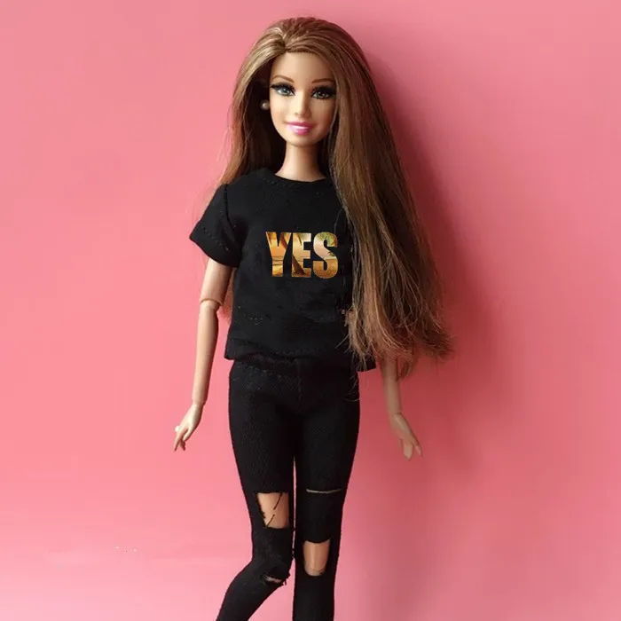 Комплект одежды из 2 предметов для куклы blyth 1/6 футболка+ штаны для куклы blyth jean, комплект одежды для куклы Барби, аксессуары для 1/6
