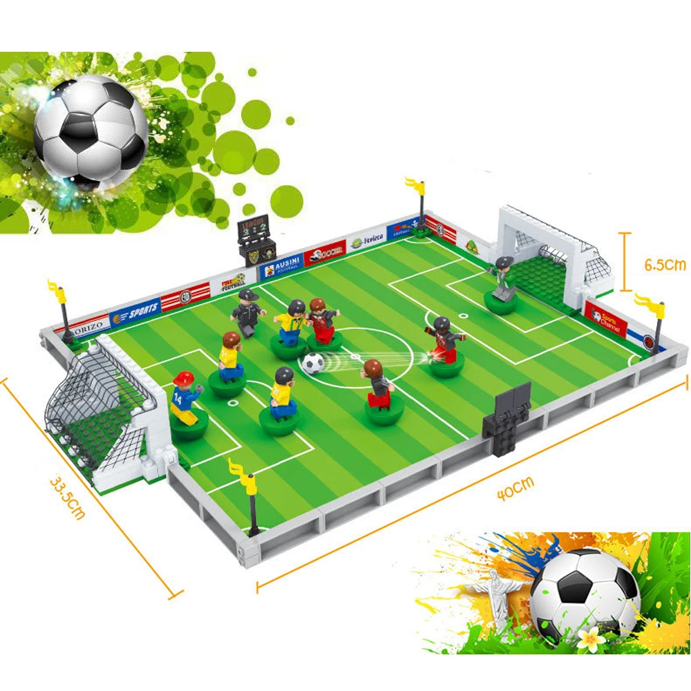 Новинка 2019 г. фигурки футбольного поля world football City город модель сделай сам подарок