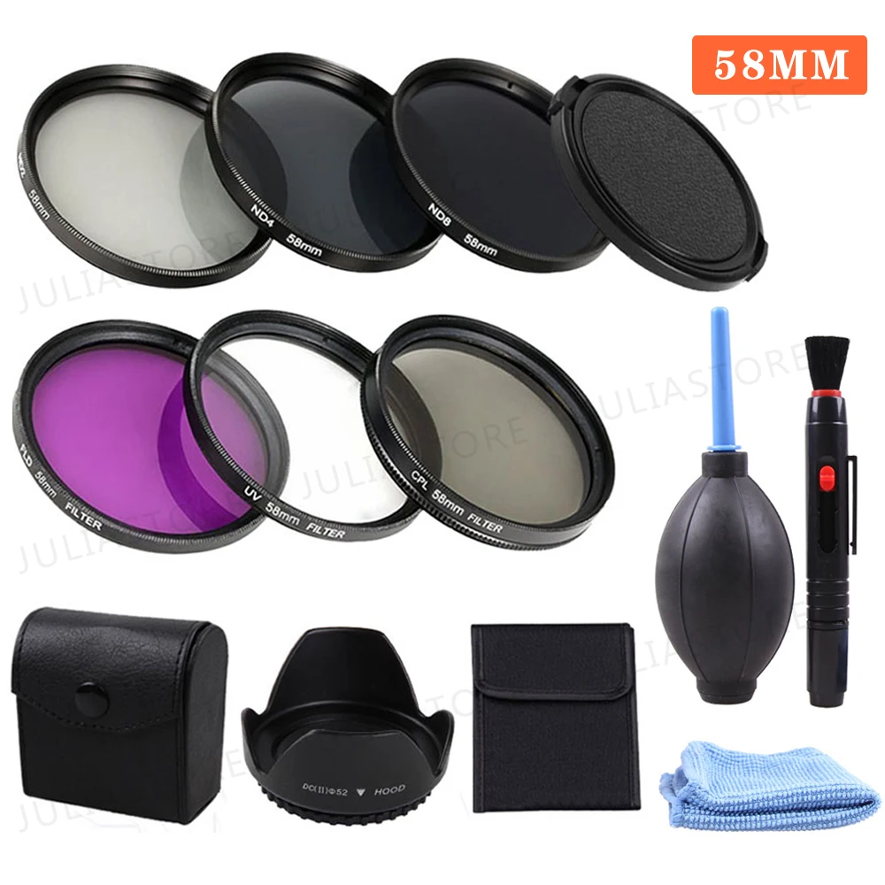 Фильтр 58 мм UV CPL FLD ND 2 4 8 для Canon EOS 760D 750D 700D 650D 600D 18 55 мм|58mm filter uv|filter uv58mm |