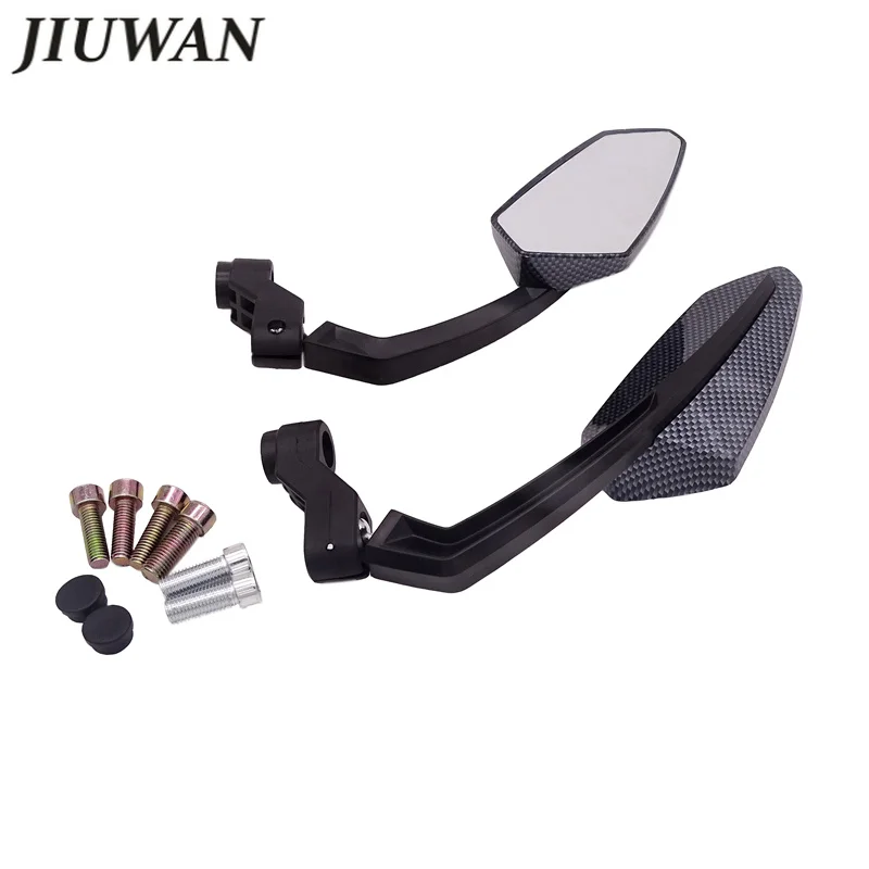 

2Pcs/Pair Motorcycle Mirror Scooter E-Bike Rearview Mirrors Electrombile Back Side Convex Mirror 8mm 10mm Carbon Fiber