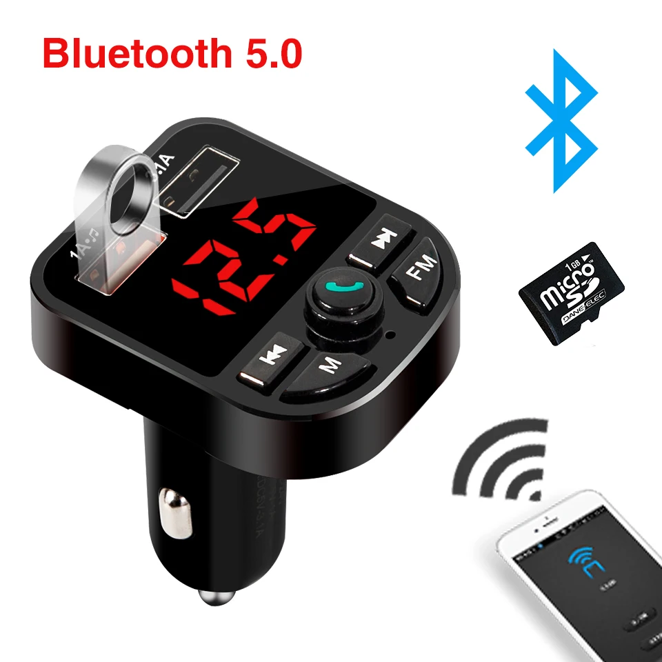 

Bluetooth 5.0 Handsfree Wireless FM Transmitters LCD 3.1A Charger USB Car MP3 Players Bluetooth 5.0 FM Transmitters Dropshipping