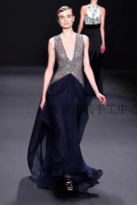 Халат de soiree сексуальный глубокий v-образный вырез vestido de festa с отделкой бисером, вечернее выпускное платье Мать невесты платья