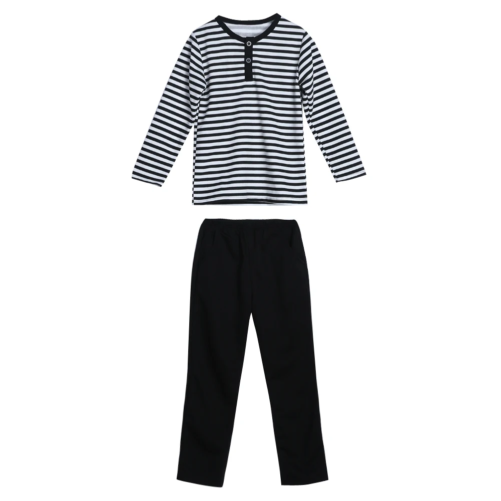 

Toddler Kids Baby Boys Long Sleeve Striped Cotton Tops Pants Trouser Outfit European Style Clothing Set Fashion 2017 FCI#