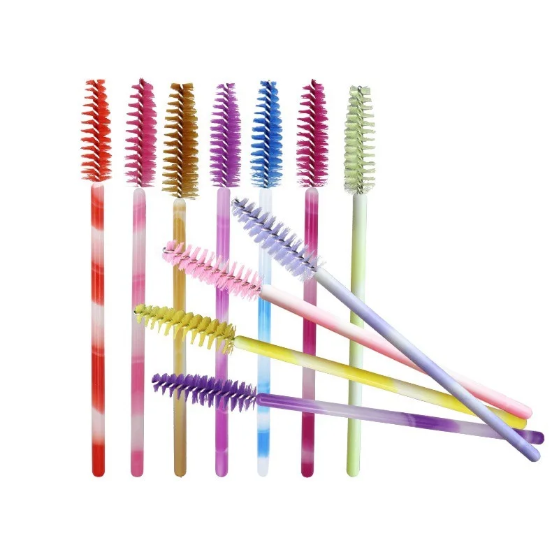 

100 Pcs Disposable Eyelash Brush One-Off Mini Multicolor rod eyelash brush Eyelash Mascara Applicator Wands Makeup Brushes Tool