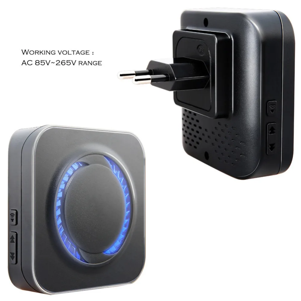 SMATRUL New Waterproof Wireless Doorbell EU Plug 300M Remote smart Door Bell Chime ring Slim 1 2 button 1 2 3 receiver no battery Deaf Gorgeous lighting 7