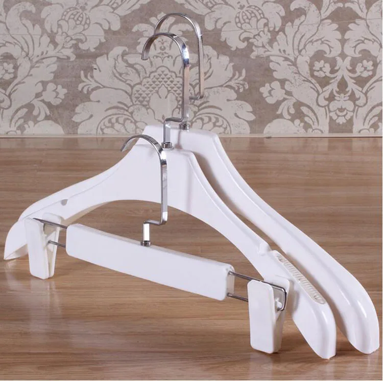 Толстая прочная нескользящая белая пластиковая вешалка для одежды пальто