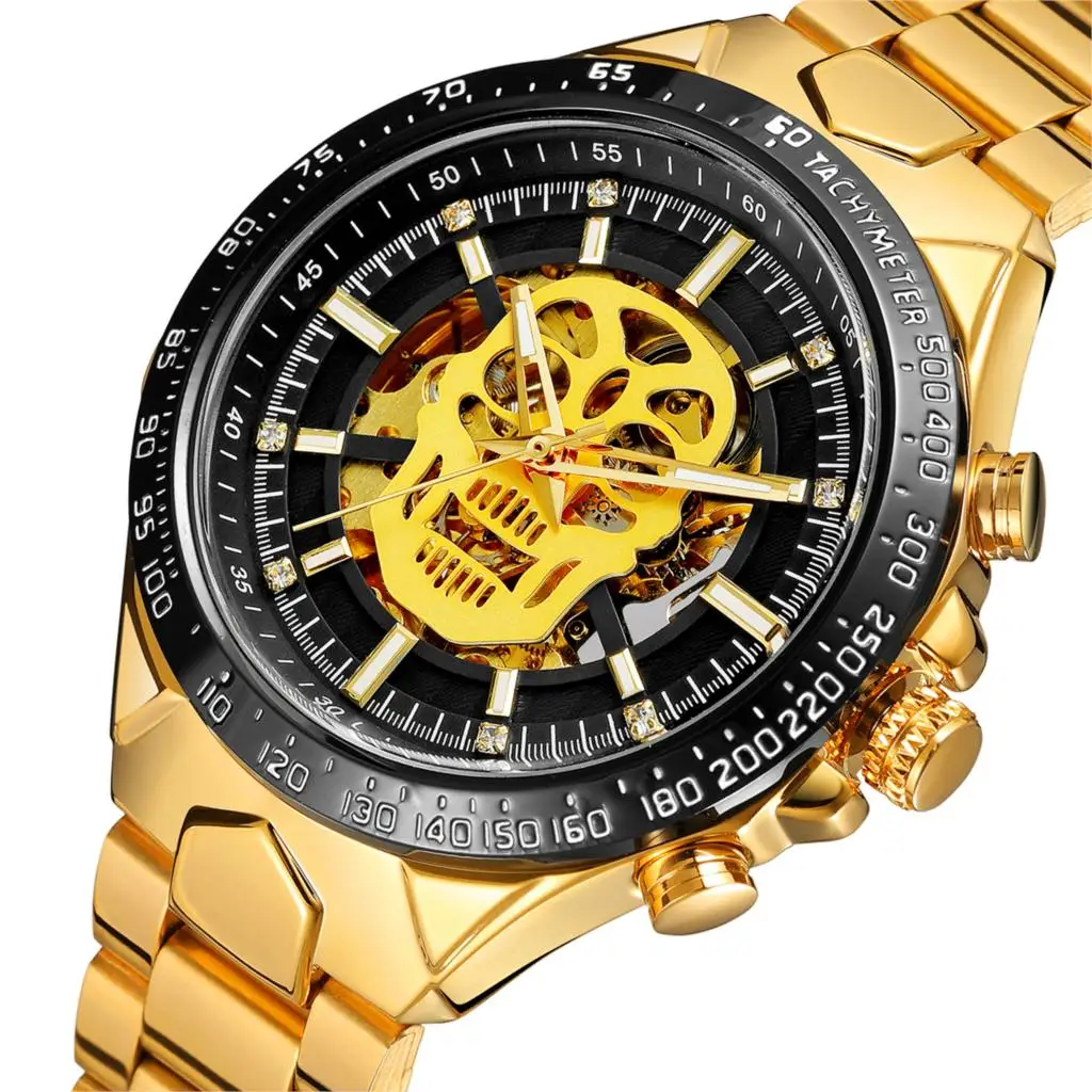 

FORSINING New Number Sport Design Bezel Golden Watch Mens Watches Top Luxury Montre Homme Clock Men Automatic Skeleton Watch