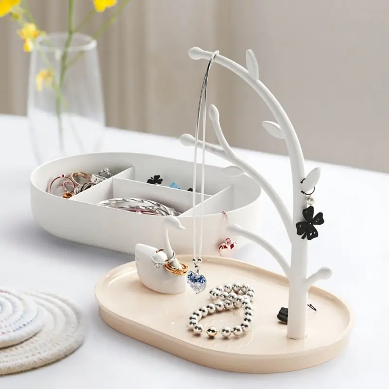 

Swan and Bracelet Holder Organizer Rack Tower Tree Stand Jewelry Display Necklace Earring