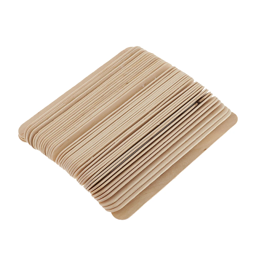 50pcs Disposable Wax Spatula Stick Body Hair Removal Waxing Wooden Tongue Depressor Applicator