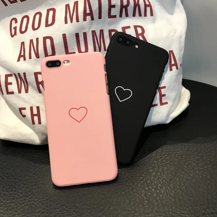 Для iphone 5 5s se чехол для 6 7 Чехол Fundas 6s XS Max XR X 8 Plus твердый сердечко любовь черный