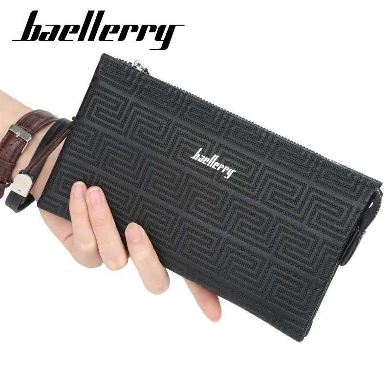 

New Fashion Men Classic Wallet Long Clutch Handy Bag Male Business Leather Purse Large Capacity Mens Clutch Wallets Luxury Brand