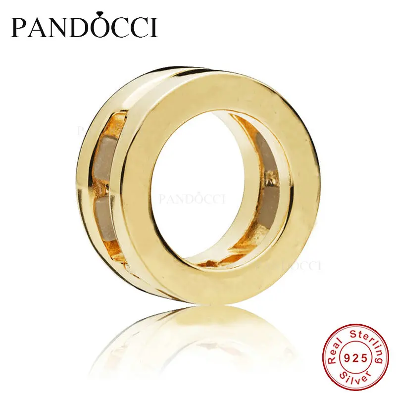 

925 Sterling Silver Reflexions Logo Clip Charm Shine Original Jewelry Making Fits For Reflexions Bracelet PANDOCCI