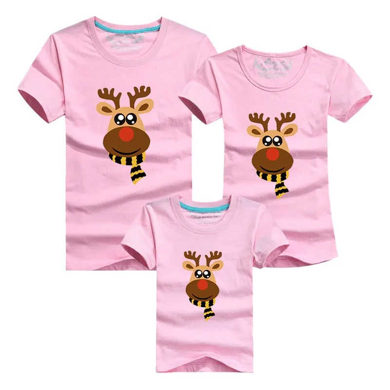 Семейный образ Рождественский шарф Одежда для семьи с оленем футболка для мамы и дочки одинаковые комплекты для семьи футболка для Отца и Сына