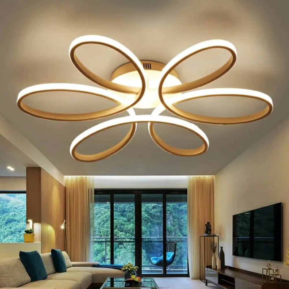 Modern Led ceiling lamp bedroom simple flower living room