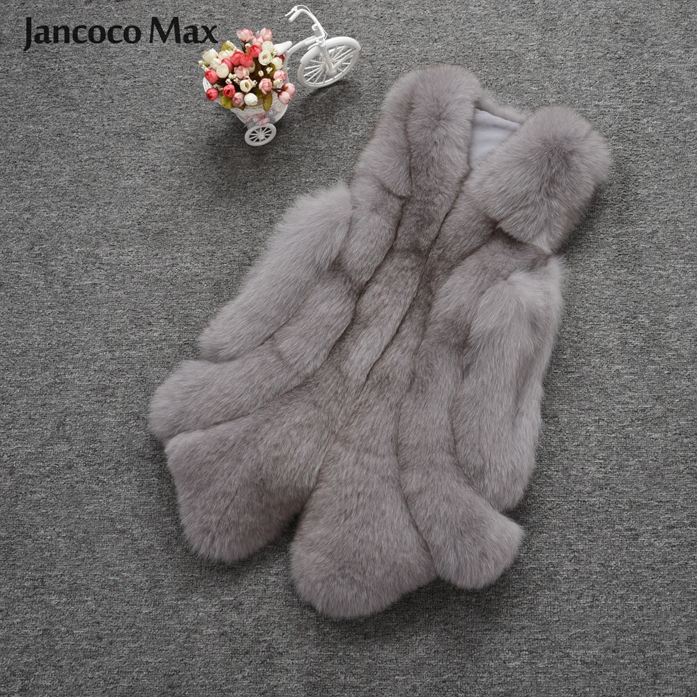 2019 New Arrival Winter Warm Natural Fur Long Gilets Women Real Fox Fur Vest Luxury Fluffy S7429